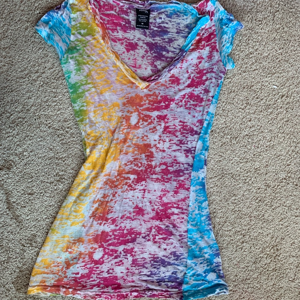 Sheer rainbow vanity tee